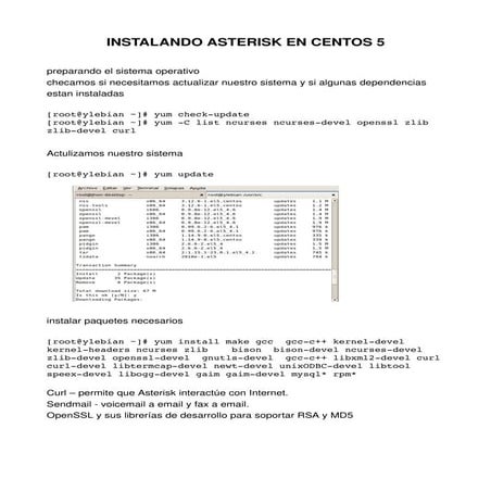 Instalacion de asterisk centos