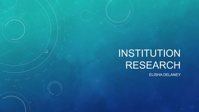 Instituion research final