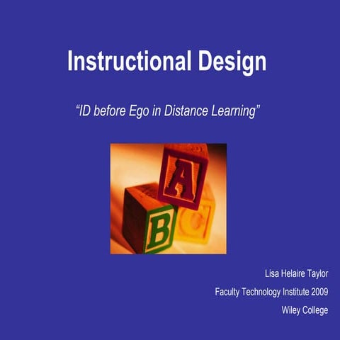 Instructional Design Presentation For Thunder Training 2009