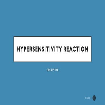 Clinical HYPERSENSITIVITY Reactions in focus