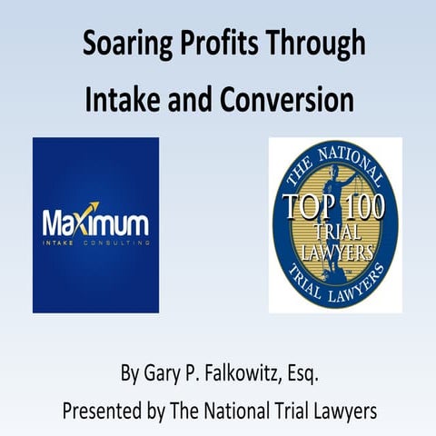 10 Ways to Boost Profits through Intake and Conversion