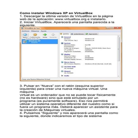 Intalacion de windows xp en virtual vox
