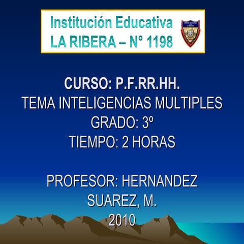 Inteligencias multiples pfrh 3º año