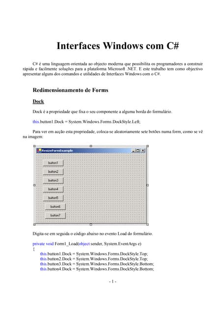 Interfaces windows em c sharp