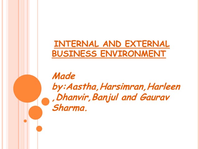 Internal and external business environment