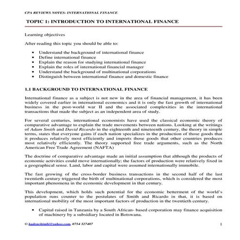 International finance