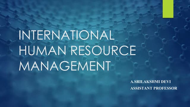 Ihrm Definition,Differences between domestic and international ,challenges.