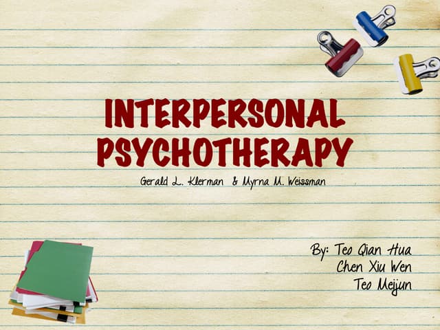 Interpersonal psychotherapy final