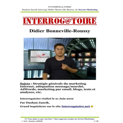 Interrog@atoire Didier Bonneville-Roussy