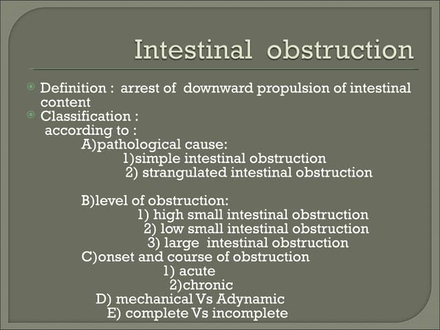 Intestinal  obstruction