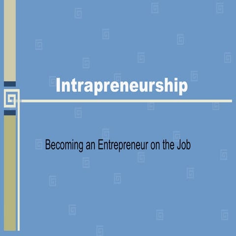 Intrapreneurship