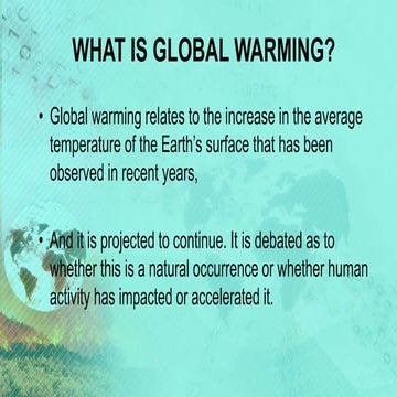 brief view about global warming
