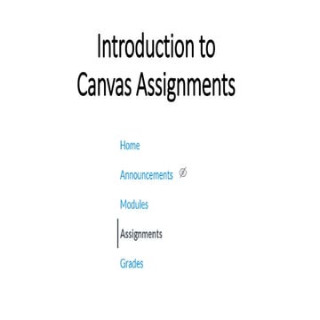 Intro to Canvas Assignments