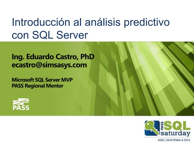Introducción al análisis predictivo con SQL Server