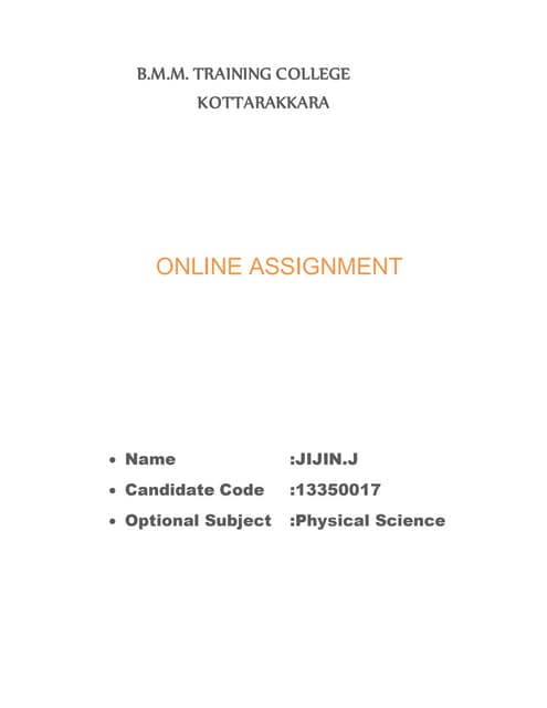 ONLINE ASSIGNMENT