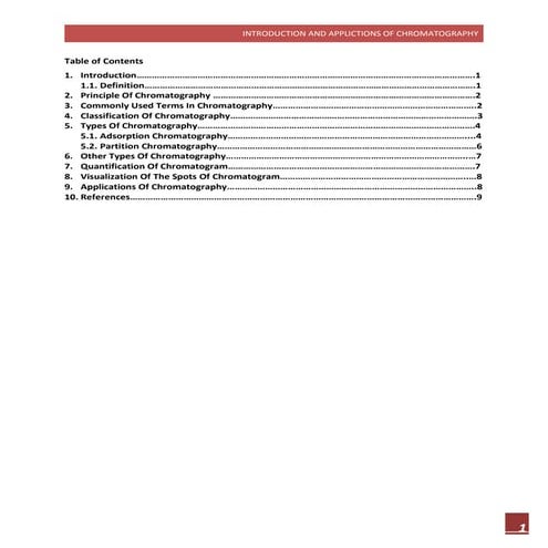 Introduction to chromatography