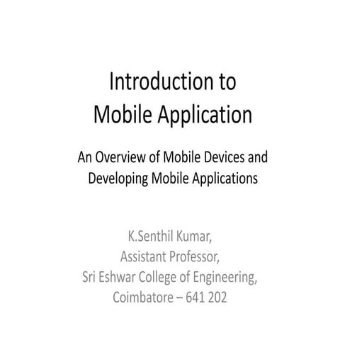 Introduction to mobile application