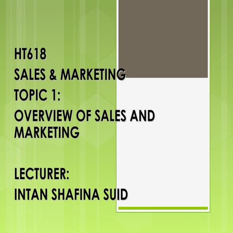 Introduction to sales & marketing