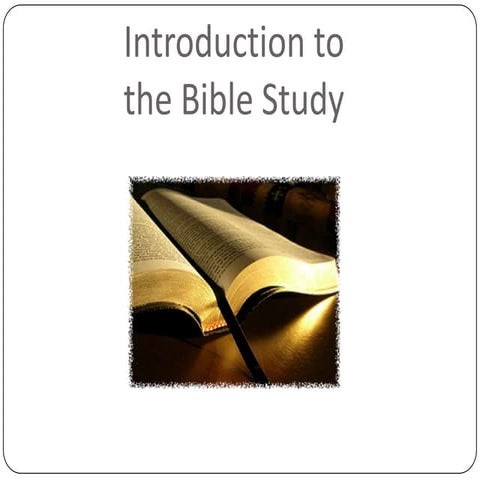 Introduction to the bible presentation