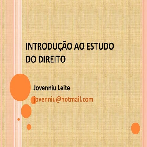 Introdução ao estudo do direito   aula