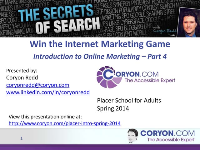 Intro to Online Marketing for Placer School for Adults Fall 2014 Part 4