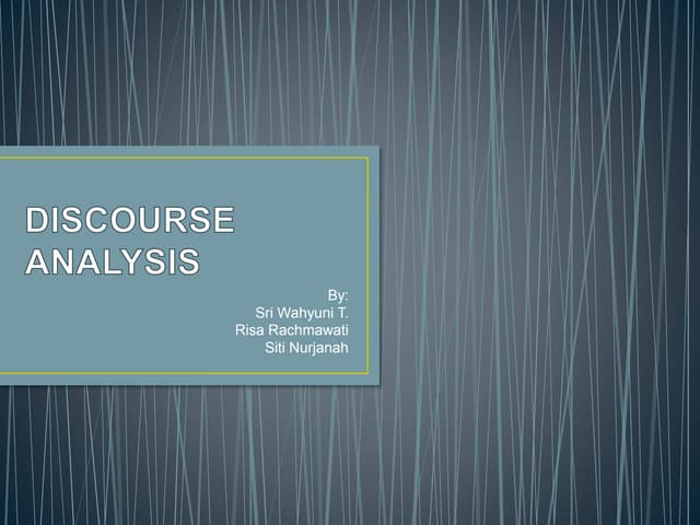 Discourse Analysis
