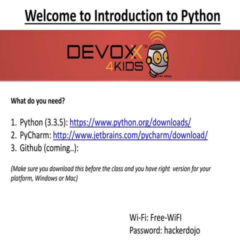 Introduction to Python - Training for Kids