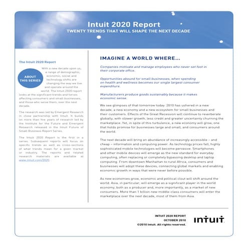 Intuit 2020 report - 20 trends that will shape the next decade