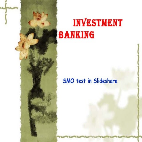 Investment Banking presentation 