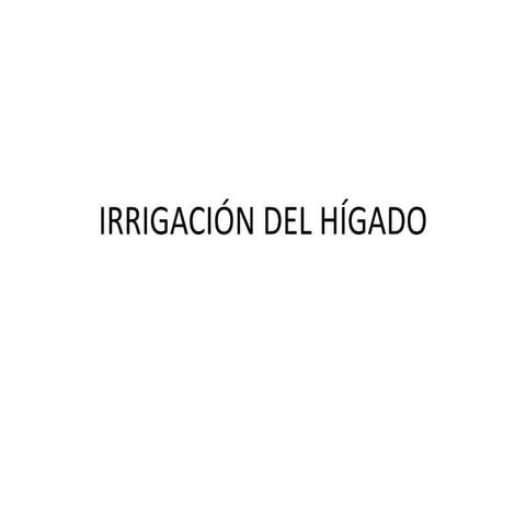 Irrigación del hígado