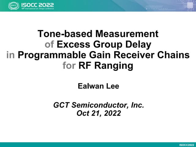 Tone-based Measurement of Excess Group Delay in Programmable Gain Receiver Chains for RF Ranging
