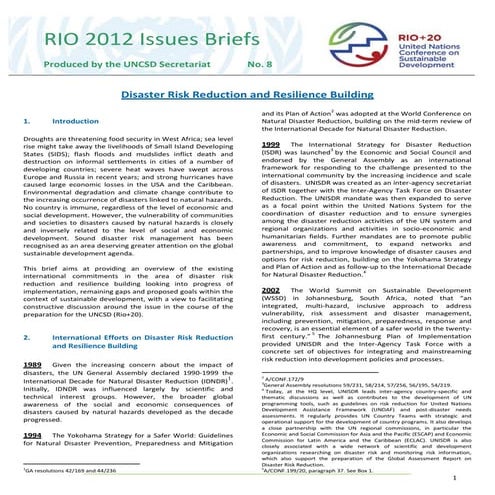 Issues Brief - Natural Disaster Preparedness