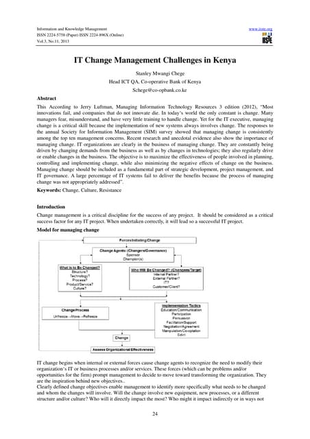 It change management challenges in kenya