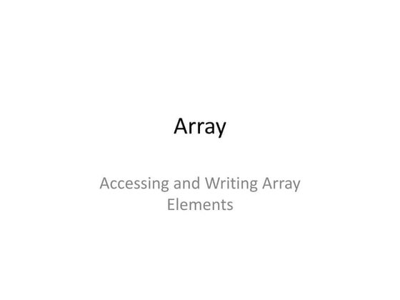 Javascript - Array - Writing