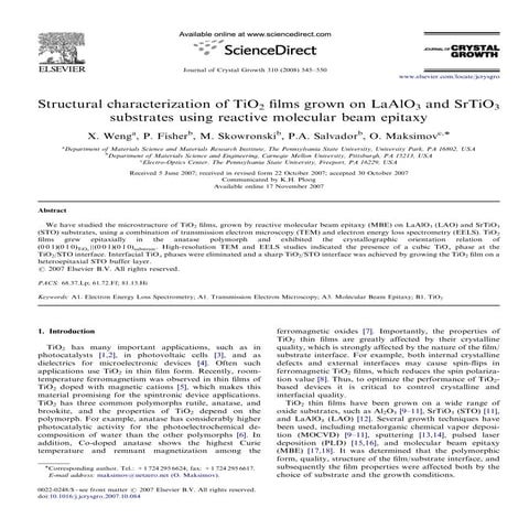 Structural characterization of TiO2 films grown on LaAlO3 and SrTiO3 substrat...
