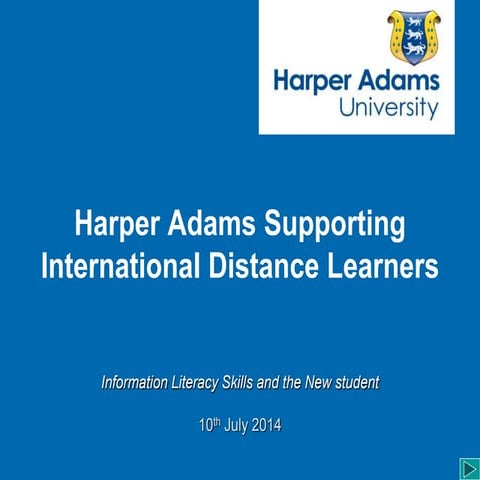 WLV Skills Teachmeet 2014: Harper Adams Supporting International Distance Lea...