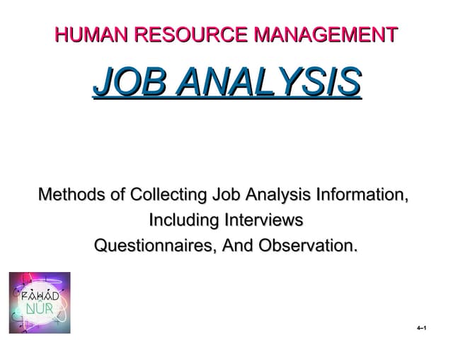 Job Analysis Methods In HRM