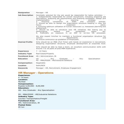 What Does HR do - Job Descriptions