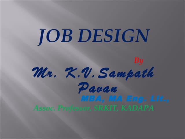 Job design
