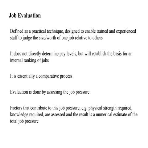 Job evaluation & merit rating