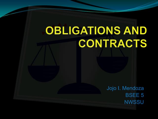 Jojo obligation and contracts ppt.