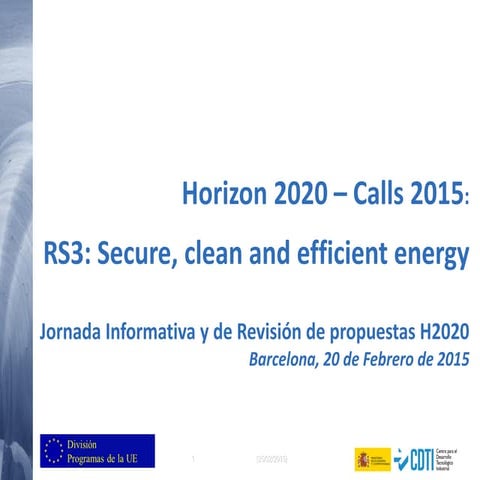 Jornada informativa i de revisió de propostes H2020