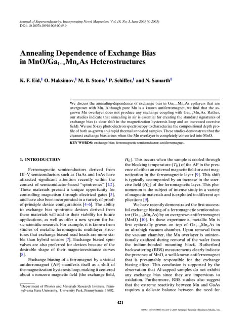 Annealing Dependence of Exchange Bias in MnO/Ga1−xMnxAs Heterostructures