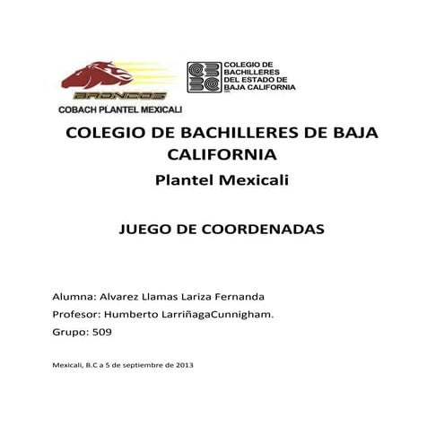 Juego de coordenadas alvarez llamas 509
