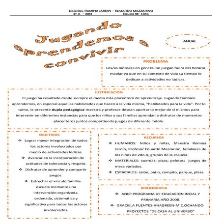 Jugando aprendemos a convivir