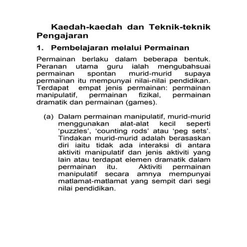 Kaedah teknik-pengajaran