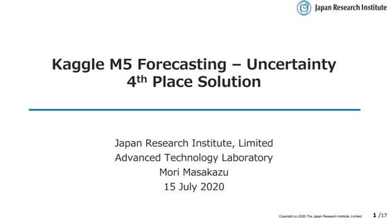 Kaggle M5 Forecasting - Uncertainty 4th Place Solution