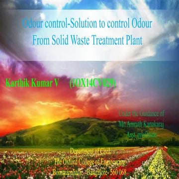 Odour Regulation-Solution to control Odour from Municipal Solid Waste Managem...