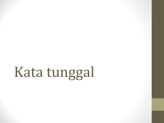Kata tunggal bahasa 