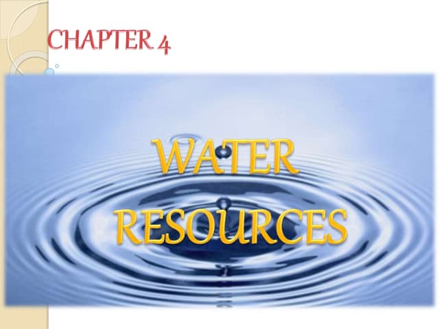 Grade 11 Chapter 4 Module Earth Science : Water Resources